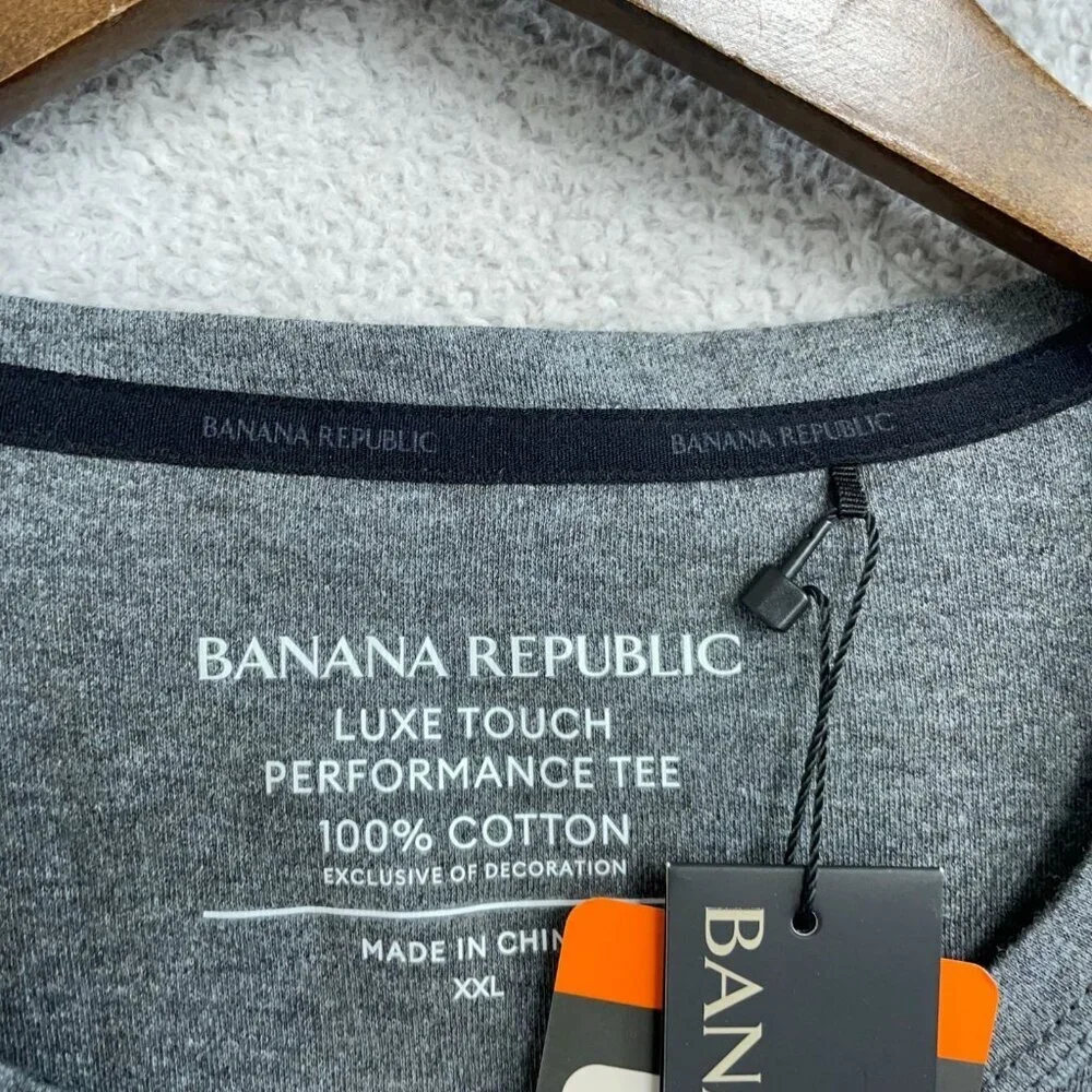 Banana Republic Men's XXL Luxe Touch Performance Tee Gray N0619
